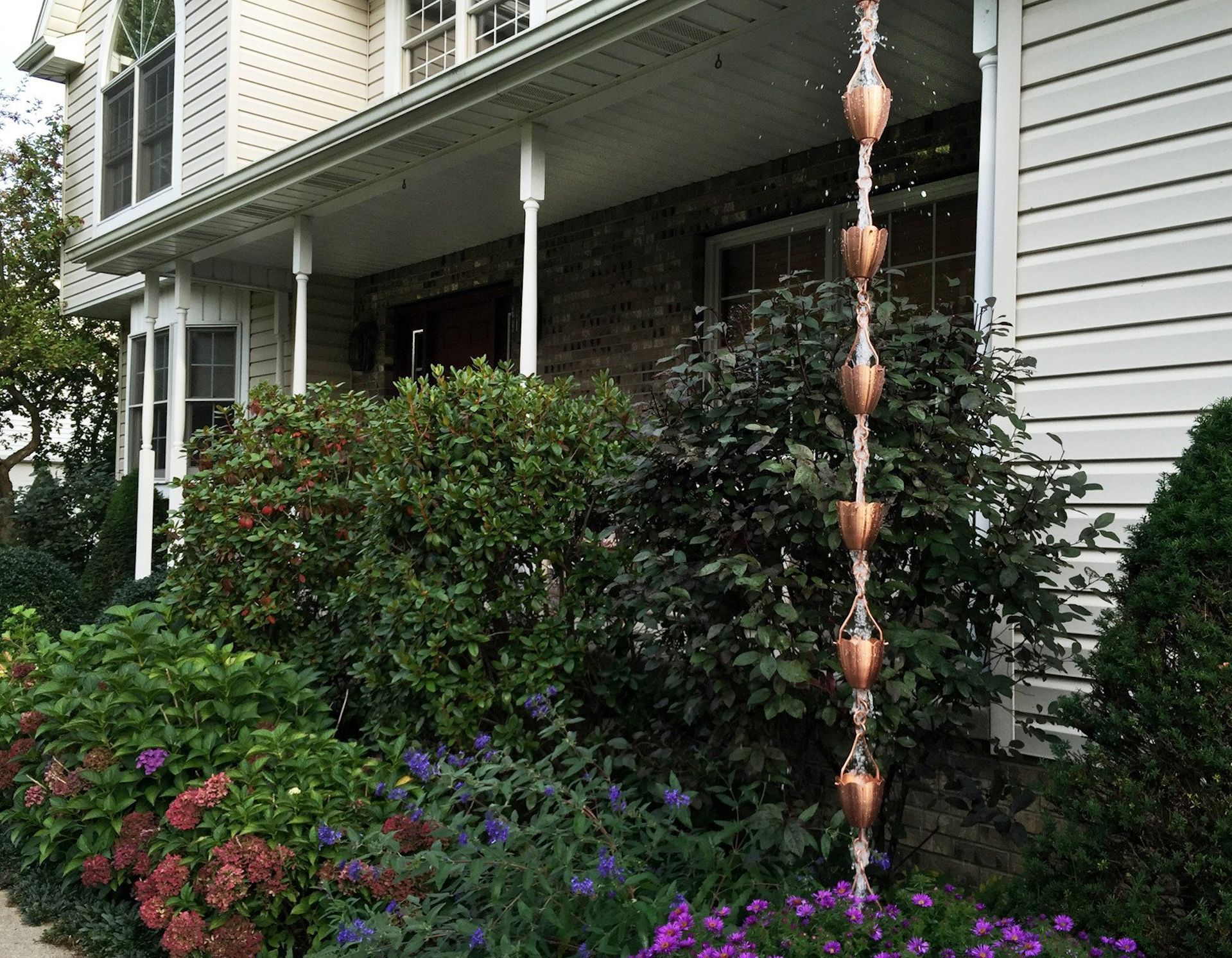 Rain chains and gutter guards in Drain Oregon